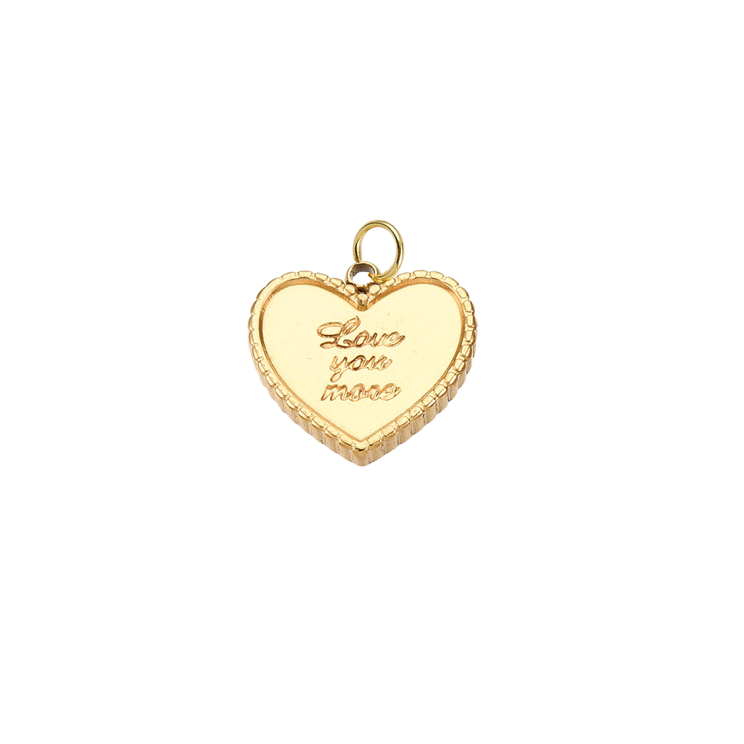 Gold Love You More Heart Charm