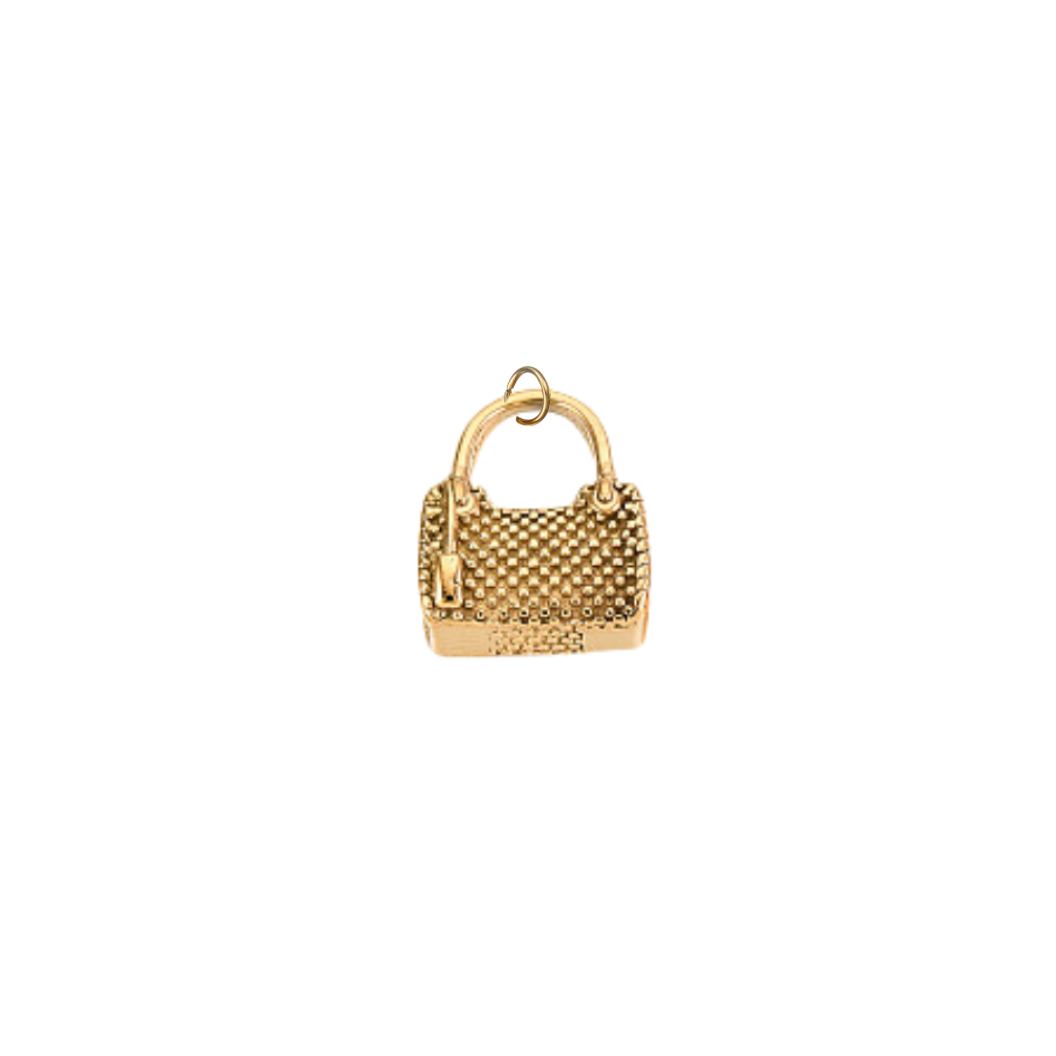 Gold Honeycomb Luxe Mini Purse Charm