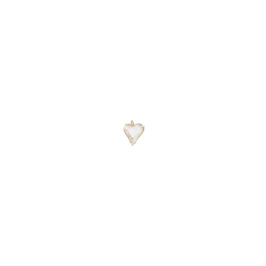 Gold Framing Glass Heart Pendant Charm