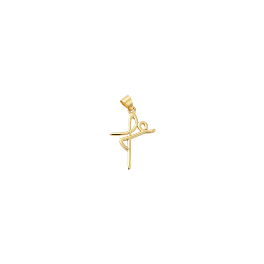Gold Faith Cross Charm – Christian Pendant