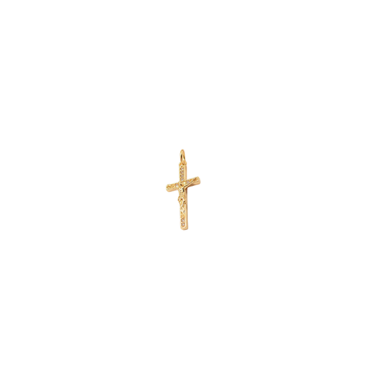 Gold Jesus Crucifix with Micro Pave' Charm