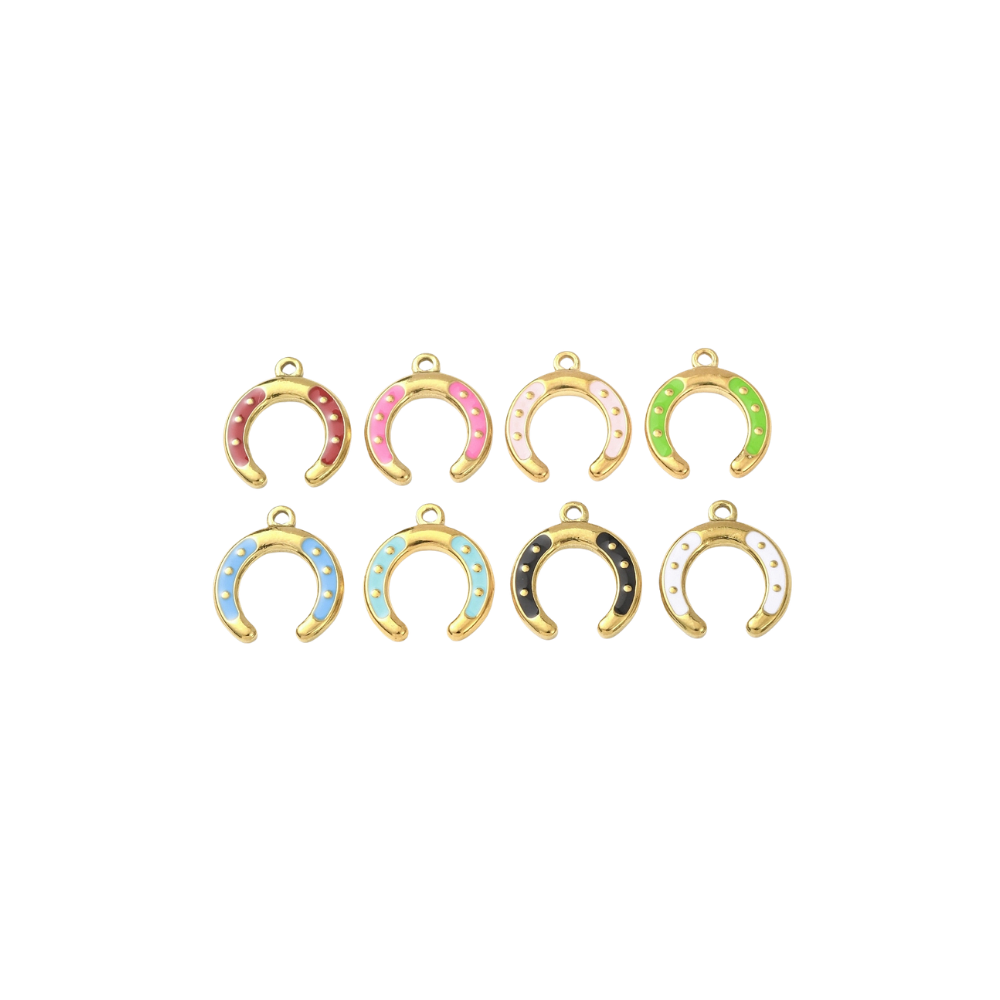 Gold Colorful Horseshoe Charm - Assorted