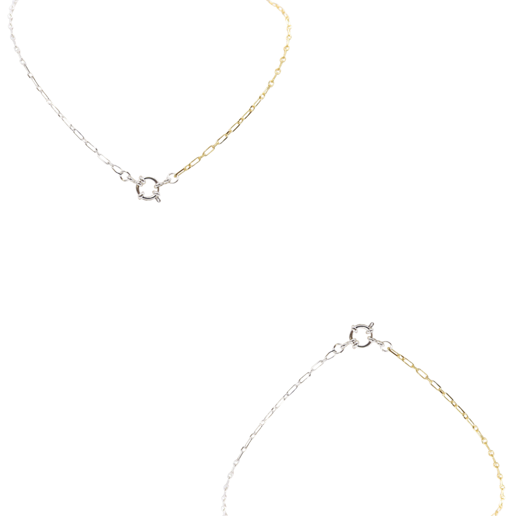 Two-Toned Madilyn Necklace with Silver Spring Ring Carabiner