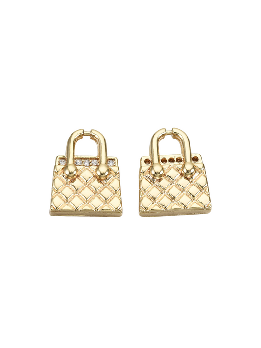 Gold Micro Pave Cubic Zirconia Handbag Charm