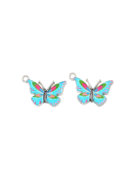 * Silver Blue Butterfly Charm