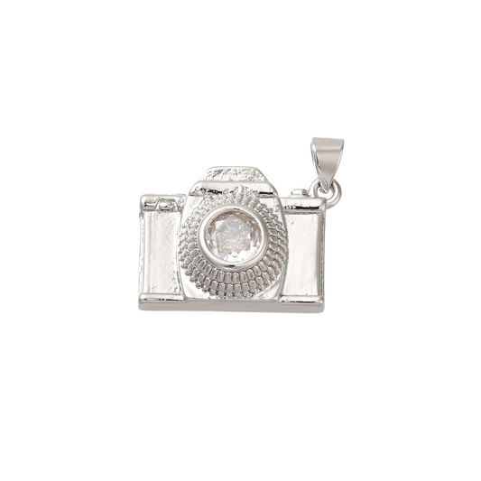 Silver Memories Camera Charm (Large)