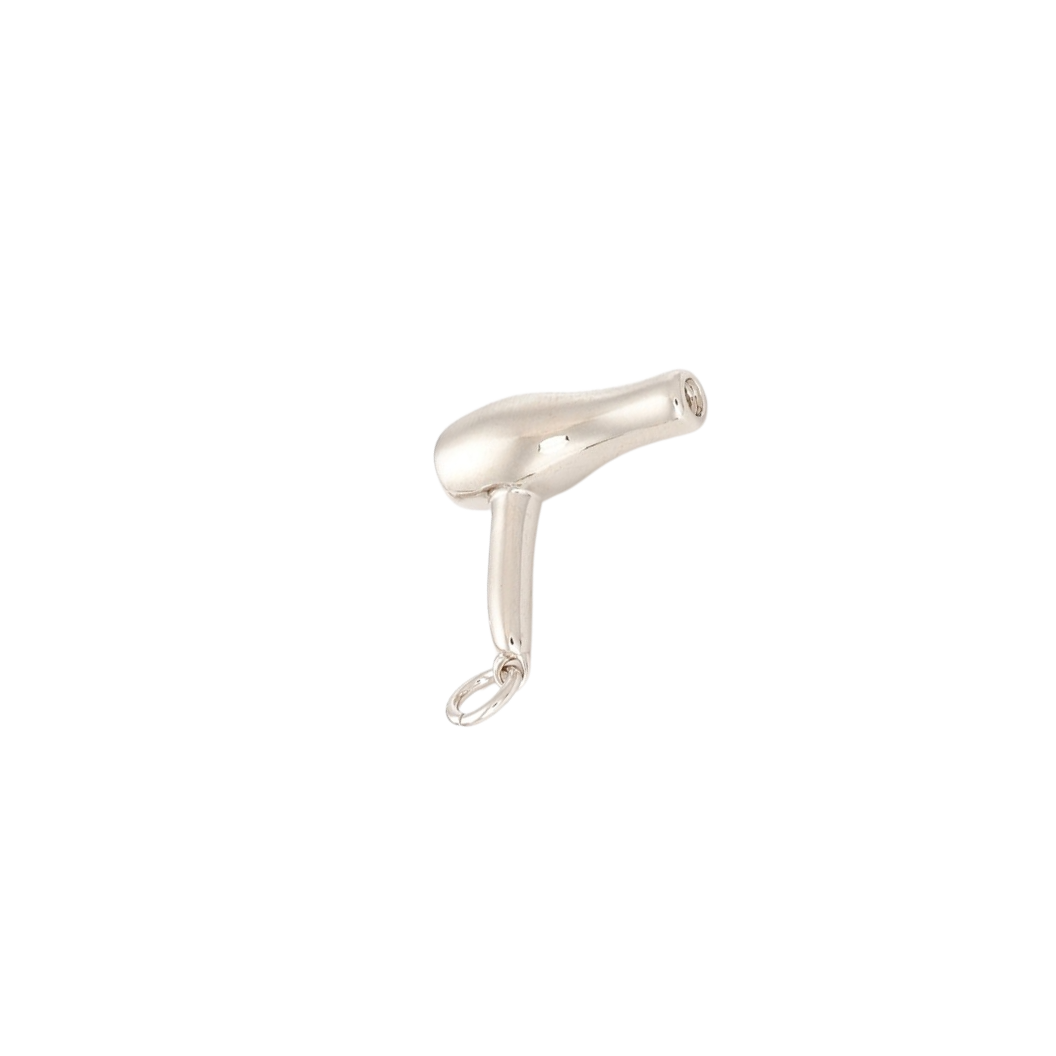 Transparent Silver Blowdryer Charm