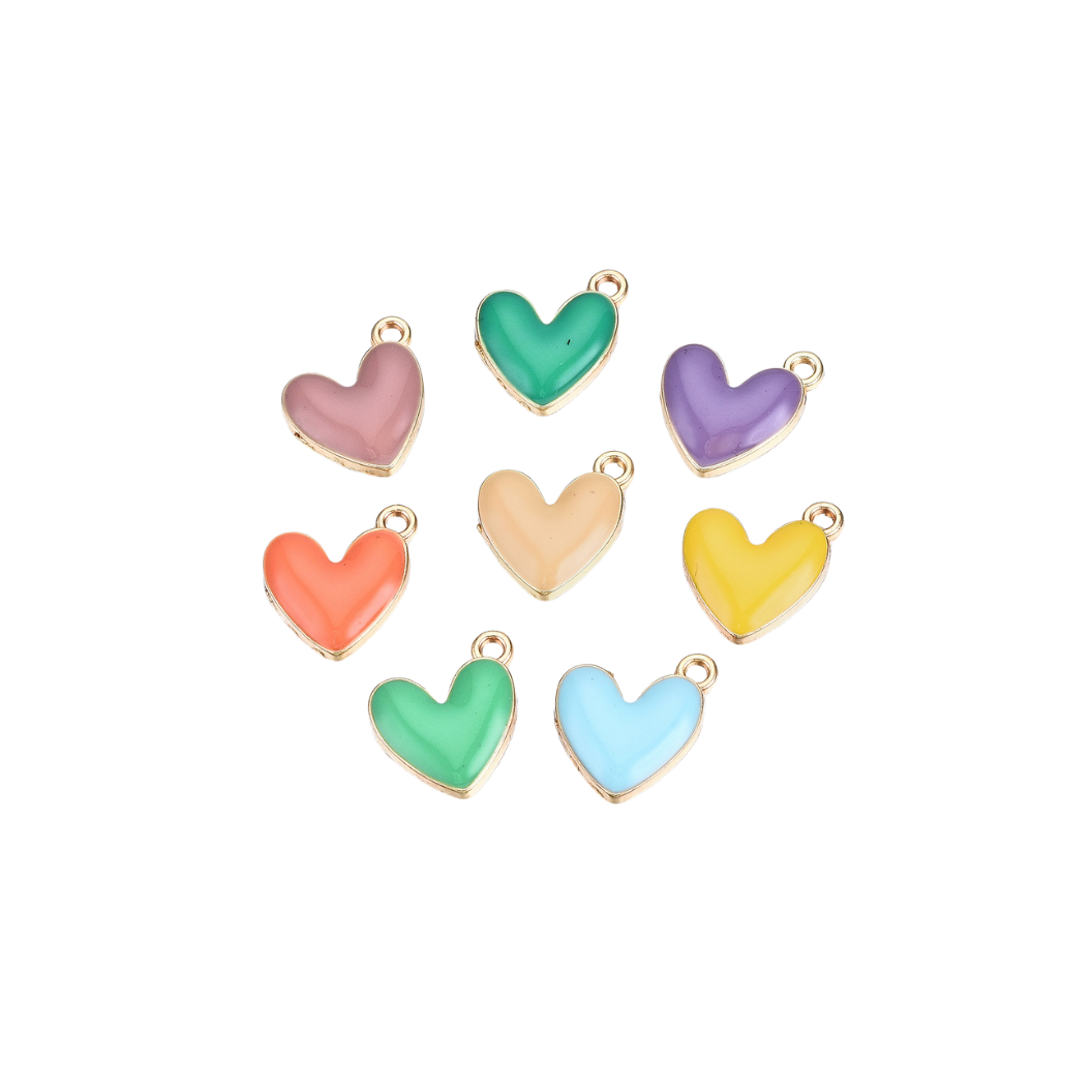 Transparent Gold Mini Bubble Heart Charm | Assorted
