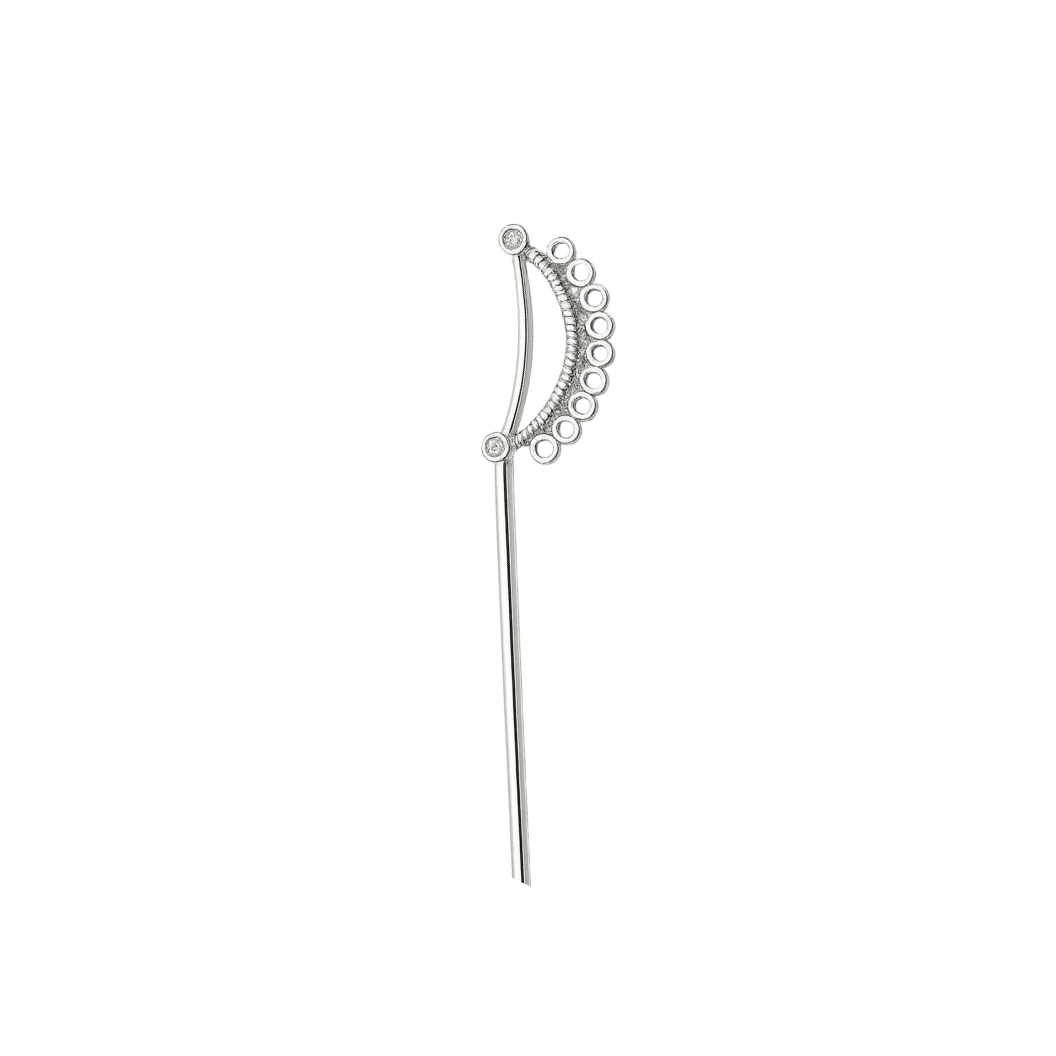 Transparent Silver Cascade Circle Hair Stick