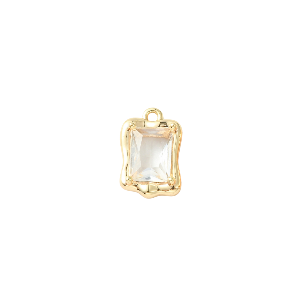 Front view of the Gold Mirror Glass Frame Charm