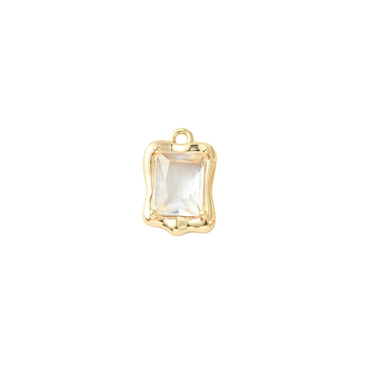 Gold Mirror Glass Frame Charm