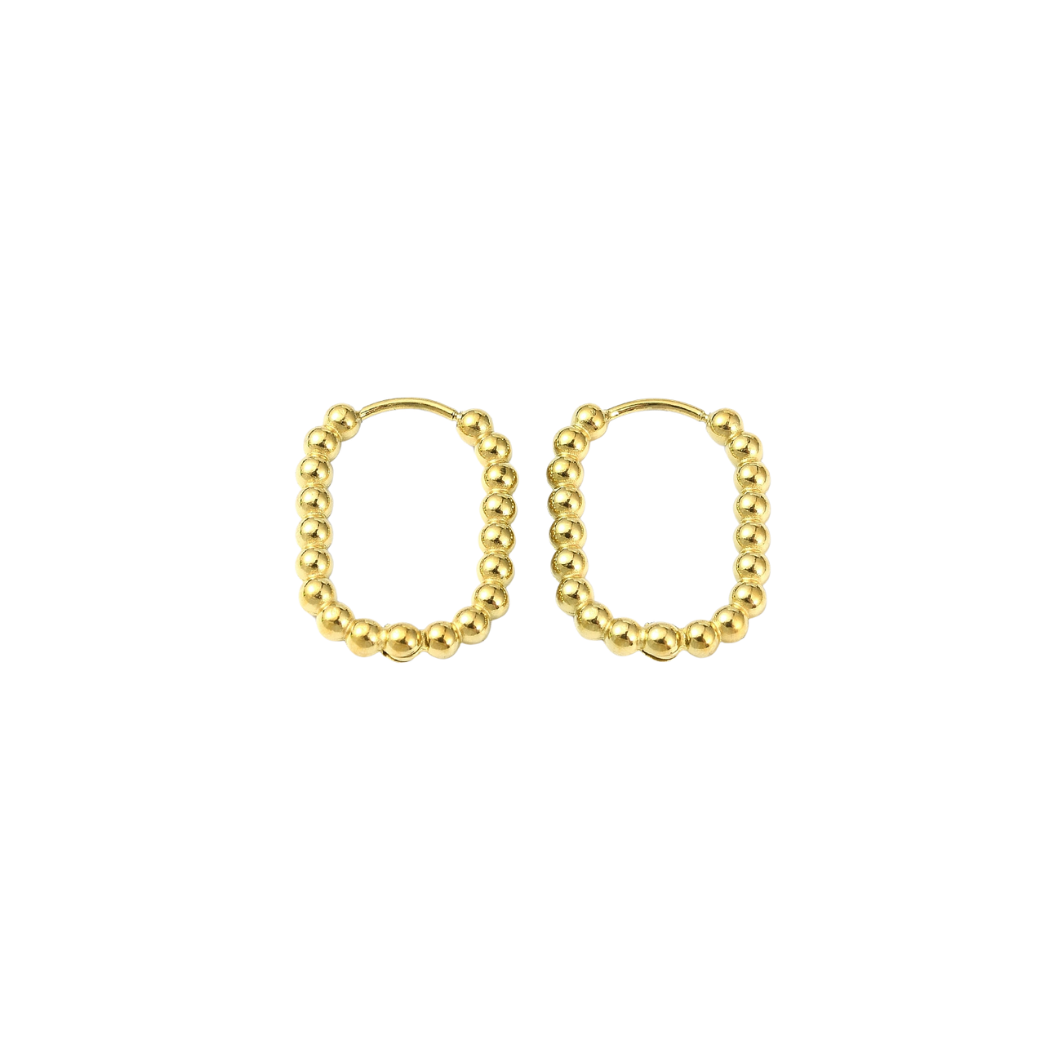 Gold Luna Dot Hoops | Pair transparent