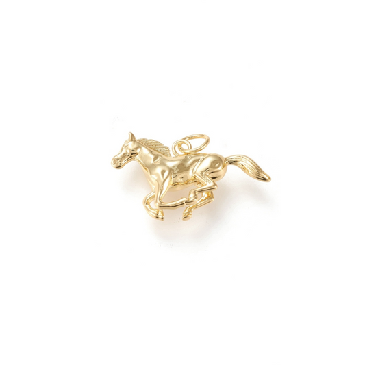 * Gold Race Horse Charm