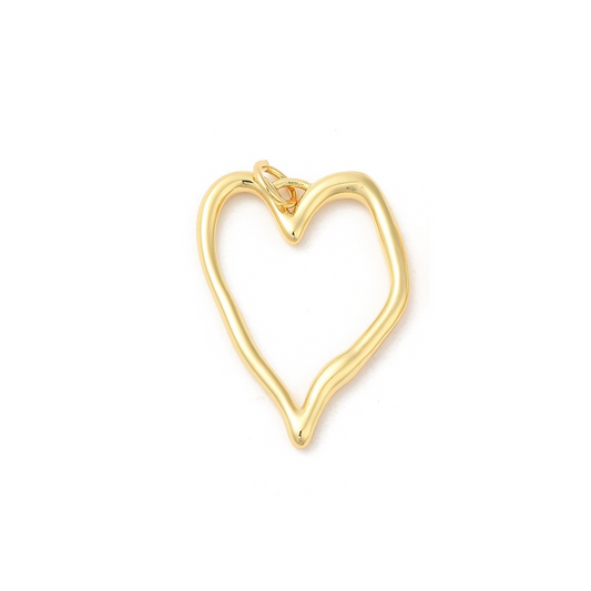 * Gold Handwritten Heart Charm