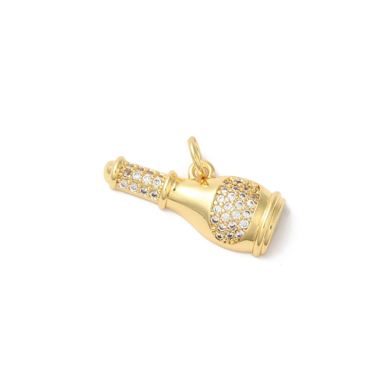 *Gold CZ Bubbly Bottle Charm