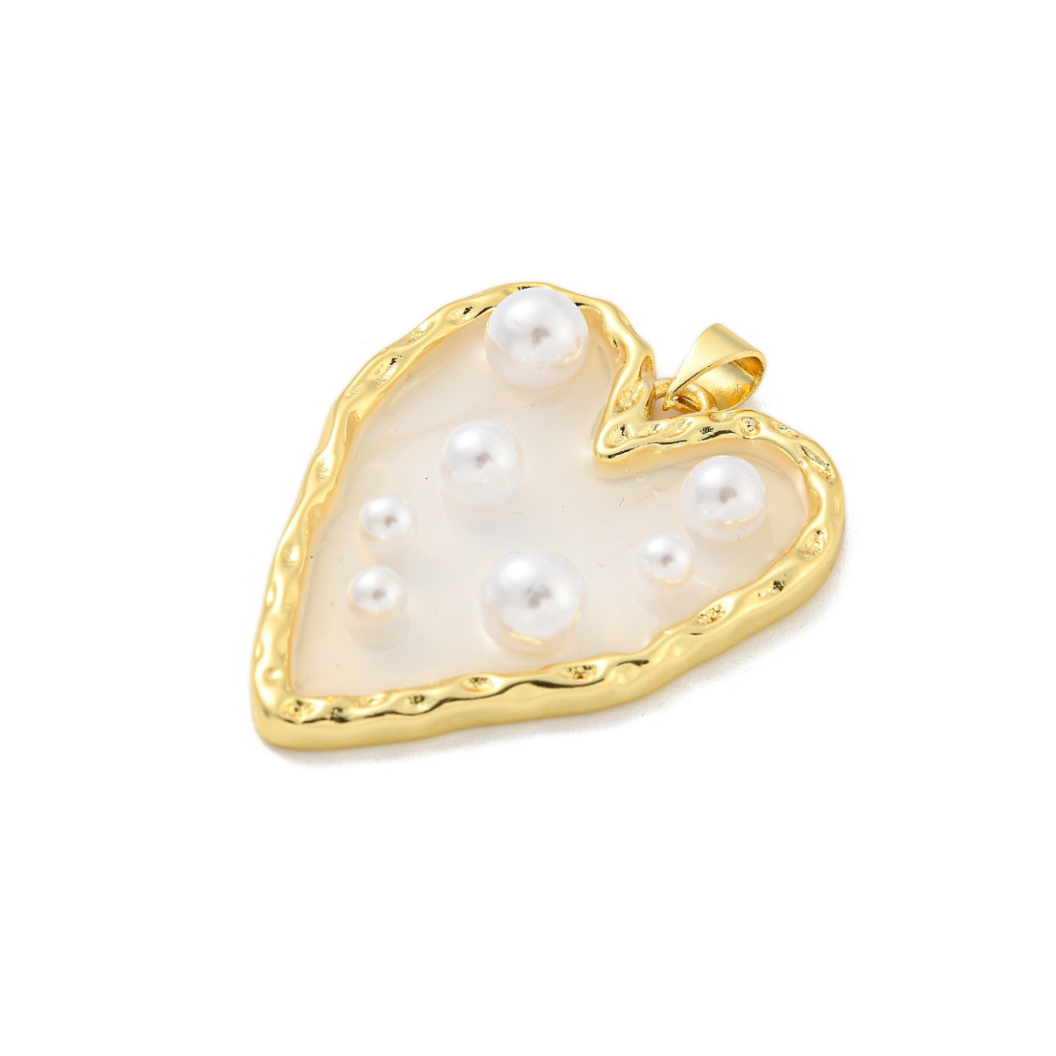 *Gold Pearl Studded Heart