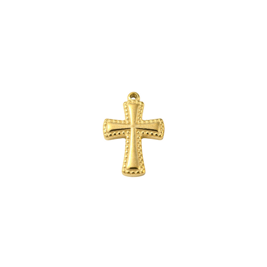 Front view of the Gold Sacred Cross Charm