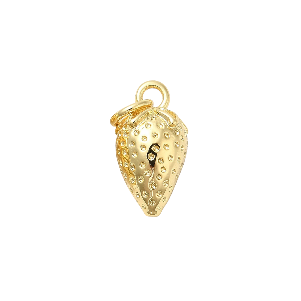 *Gold Strawberry Charm