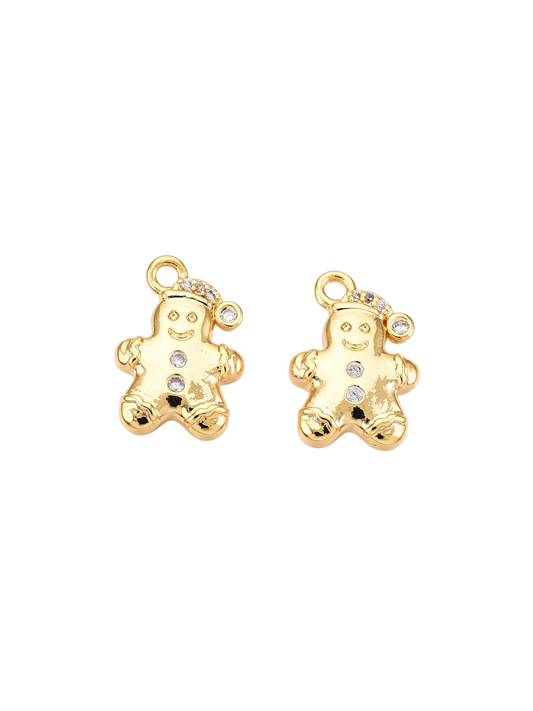 Gold Cubic Zirconia Gingerbread Man