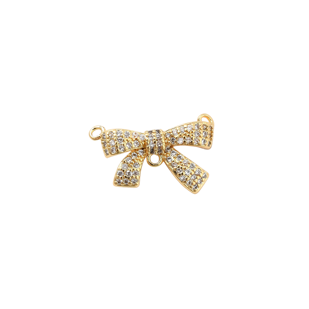 * Gold CZ Connector Bow