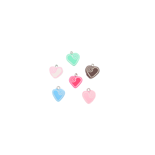 Swirled Candy Heart Lanyard Charm