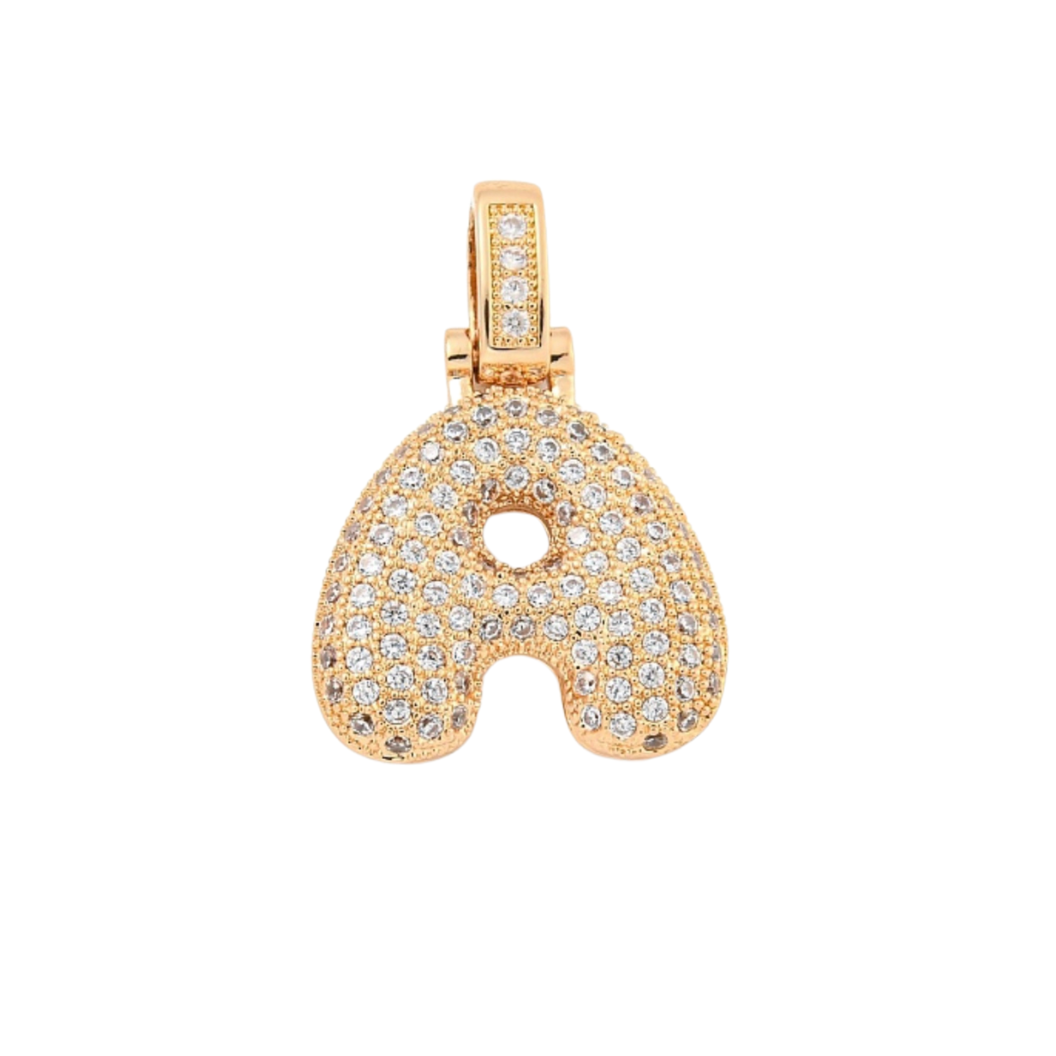 Light Gold Rhinestone Bubble Initial Letter | Alphabet Charm