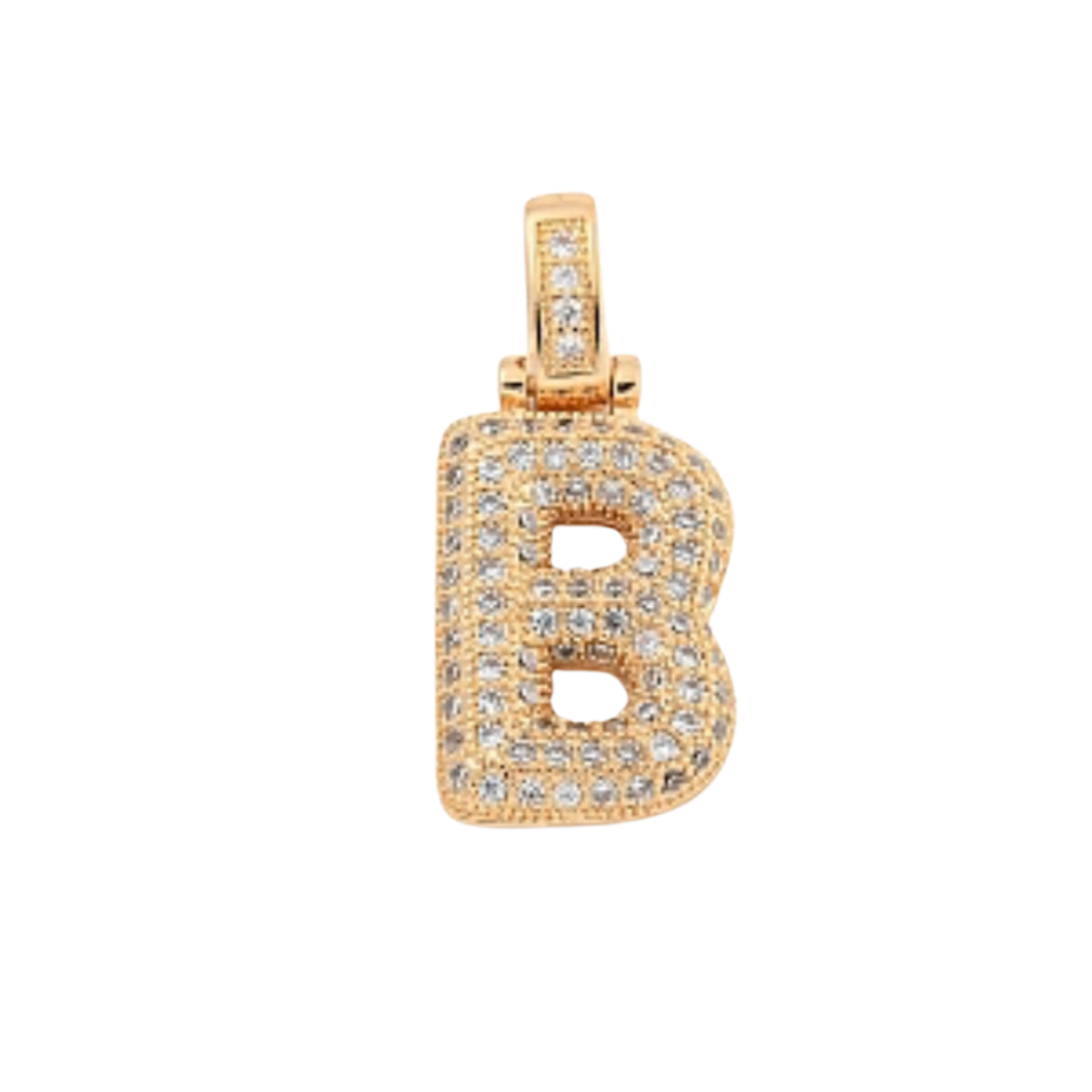 Light Gold Rhinestone Bubble Initial Letter | Alphabet Charm