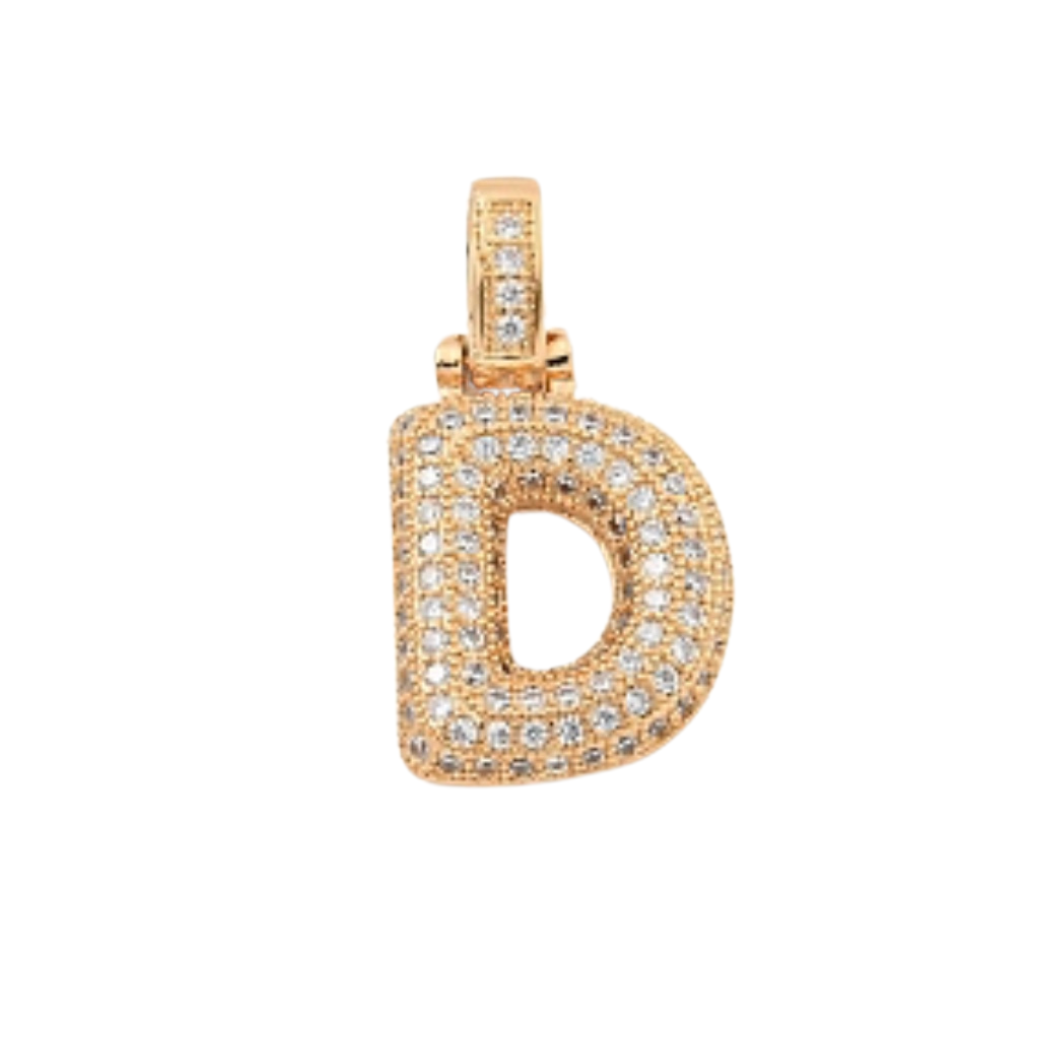 Light Gold Rhinestone Bubble Initial Letter | Alphabet Charm