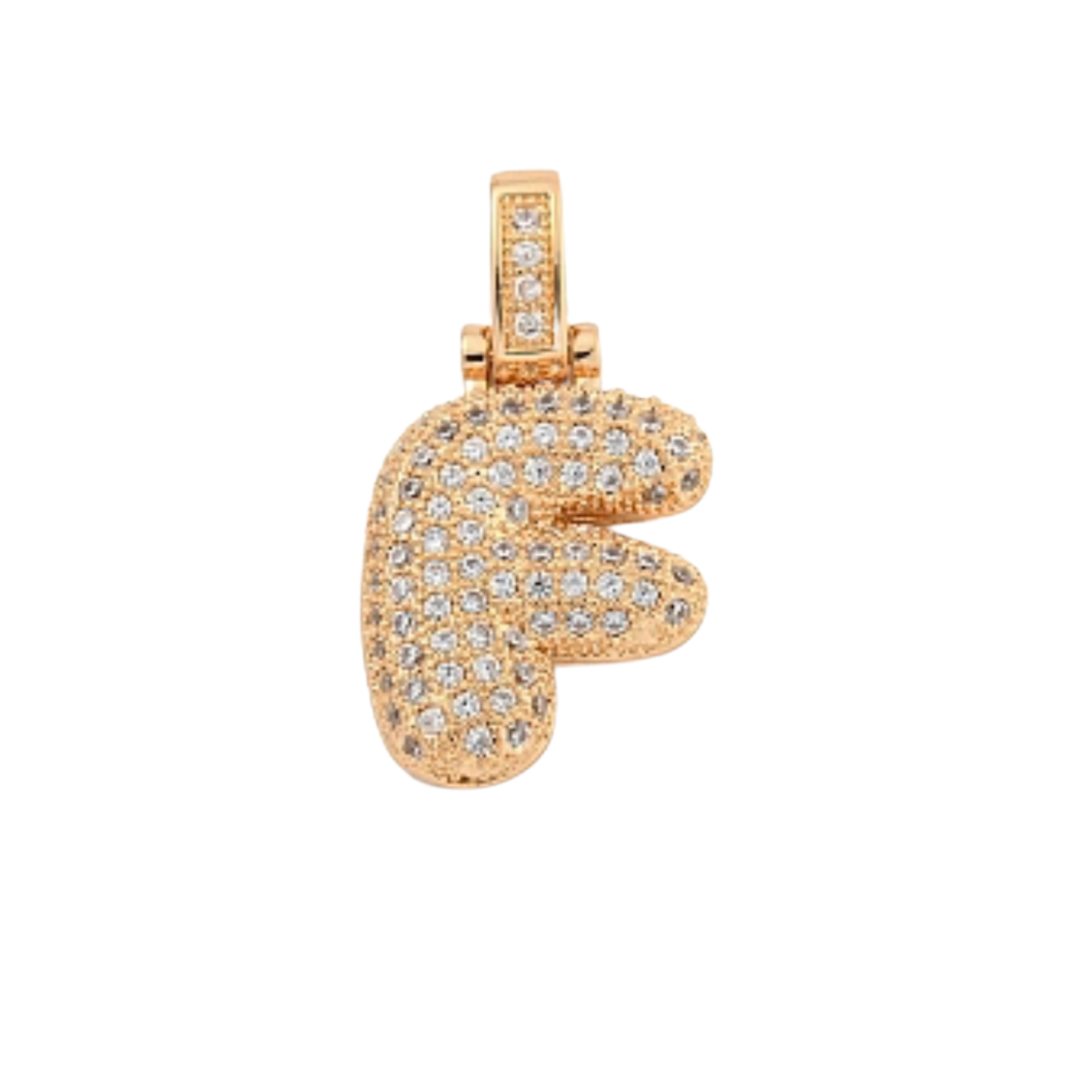 Light Gold Rhinestone Bubble Initial Letter | Alphabet Charm