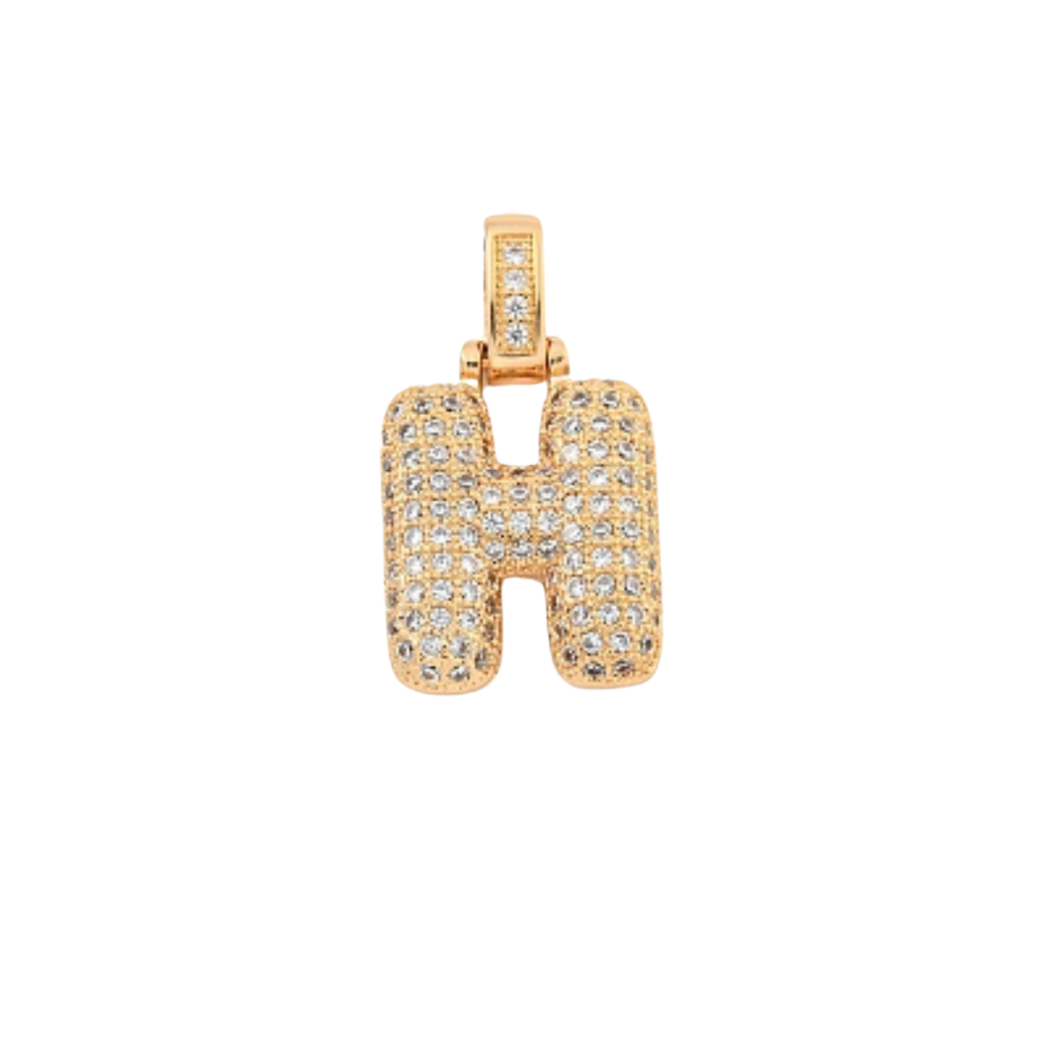 Light Gold Rhinestone Bubble Initial Letter | Alphabet Charm