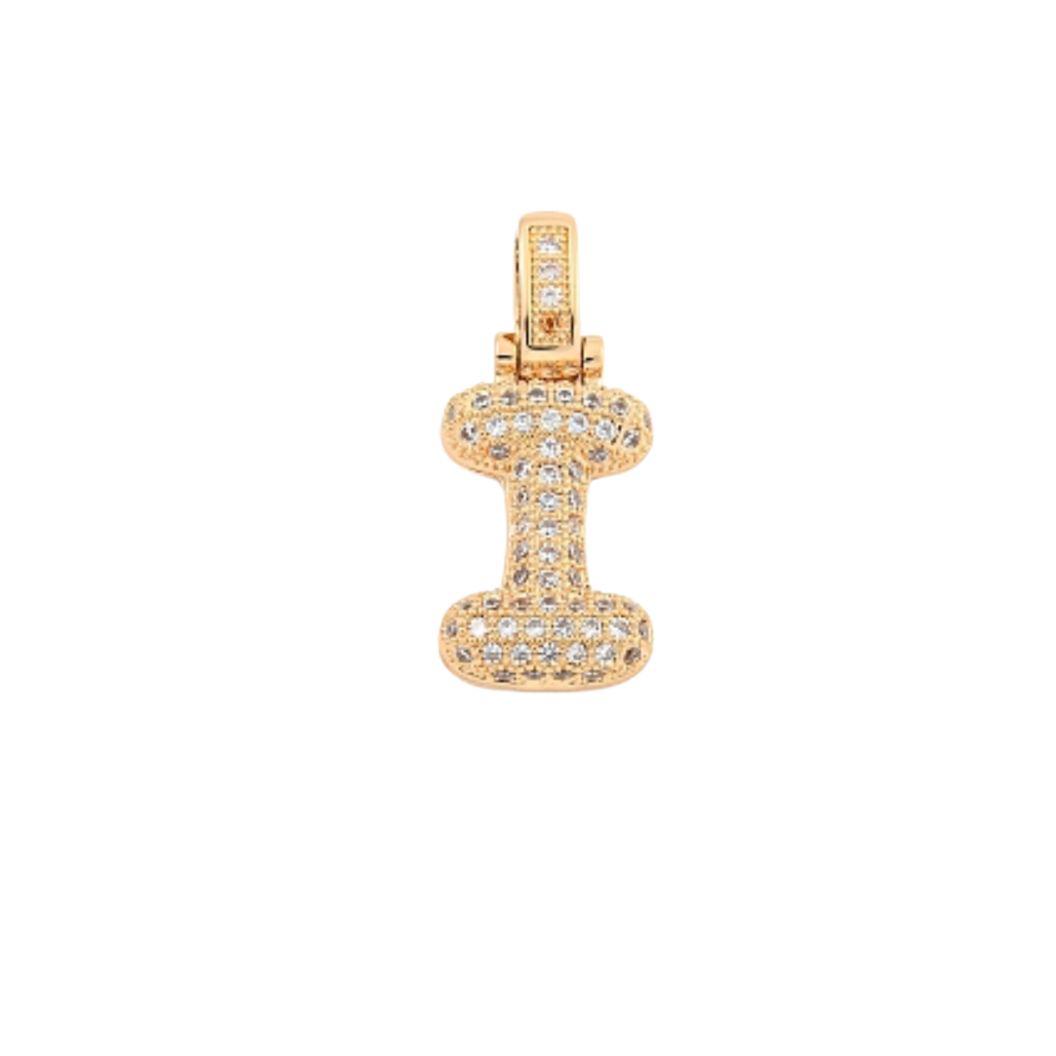 Light Gold Rhinestone Bubble Initial Letter | Alphabet Charm