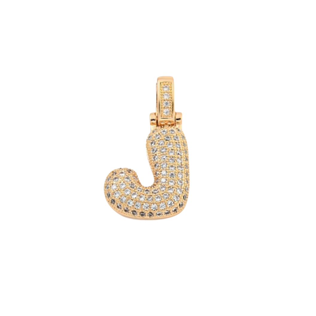 Light Gold Rhinestone Bubble Initial Letter | Alphabet Charm