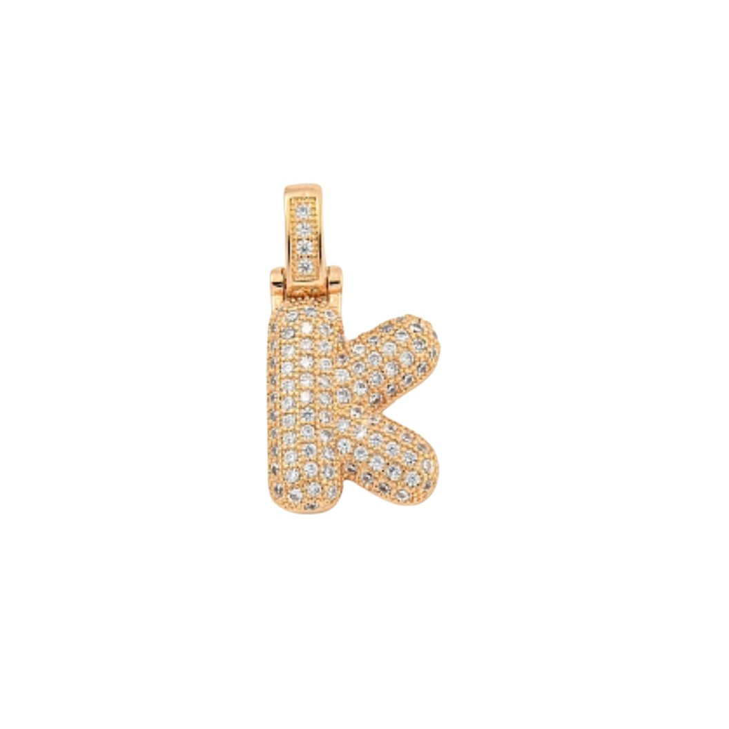 Light Gold Rhinestone Bubble Initial Letter | Alphabet Charm