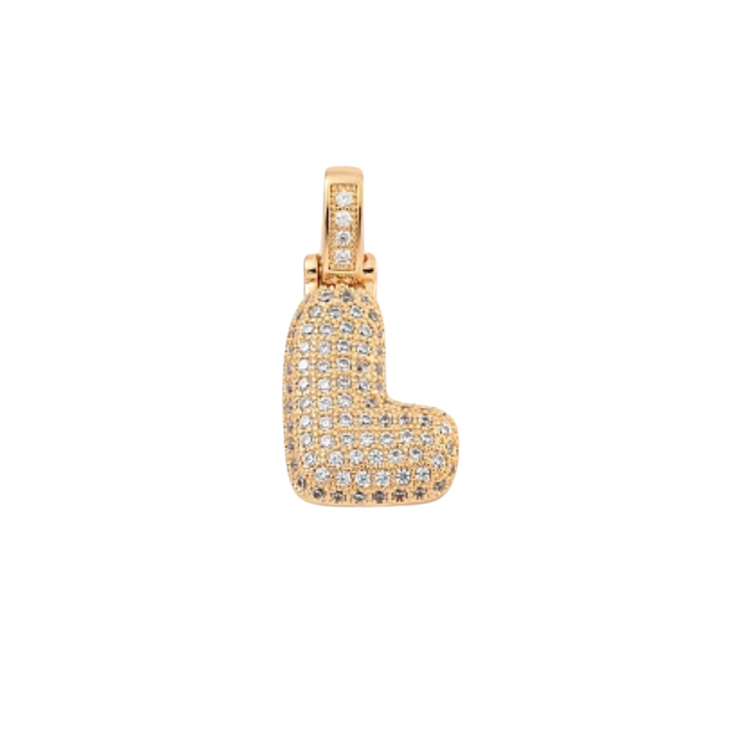 Light Gold Rhinestone Bubble Initial Letter | Alphabet Charm