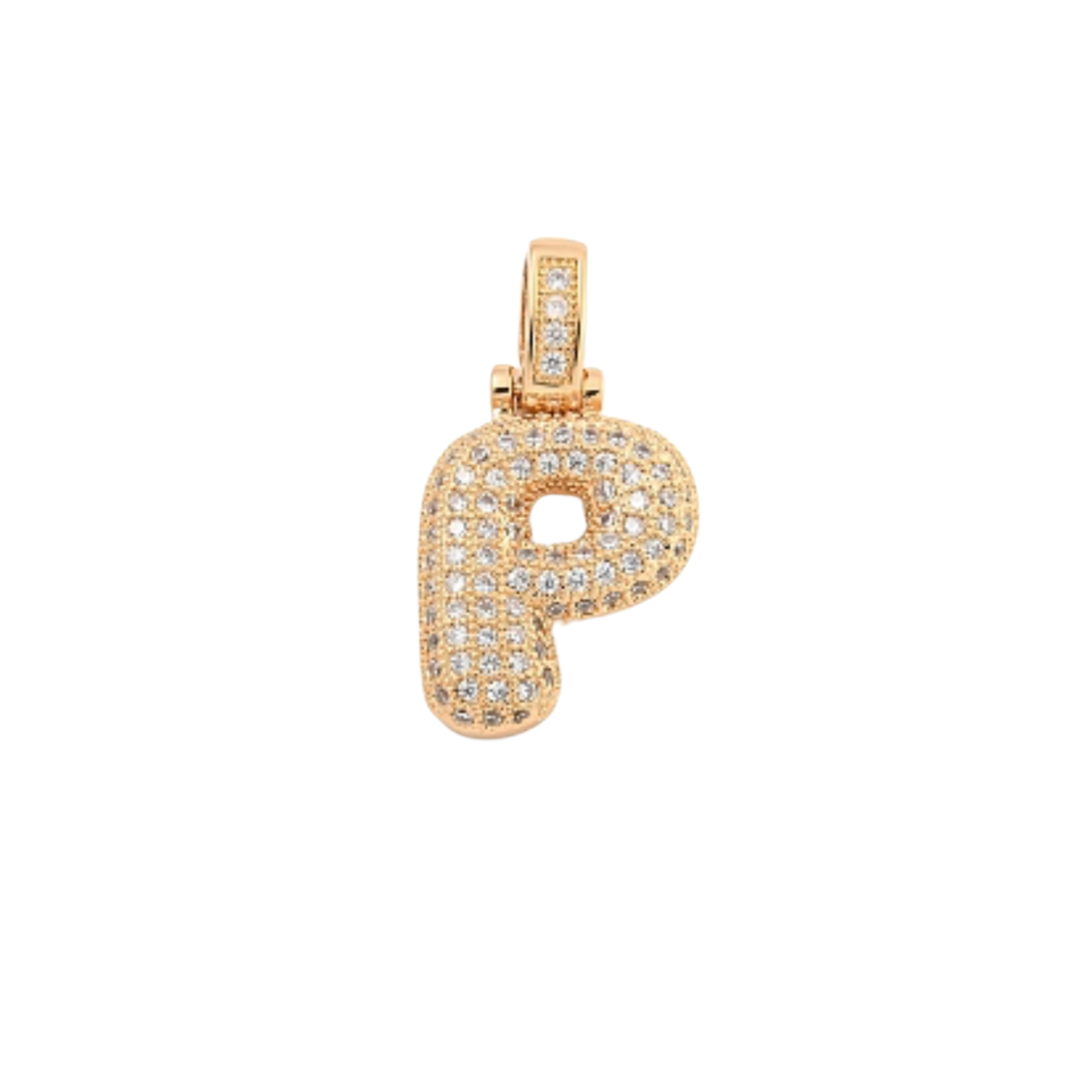 Light Gold Rhinestone Bubble Initial Letter | Alphabet Charm