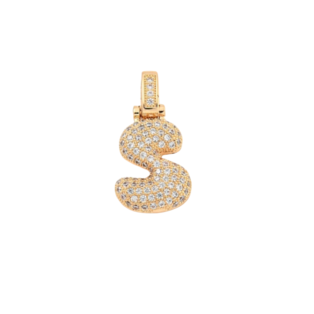 Light Gold Rhinestone Bubble Initial Letter | Alphabet Charm