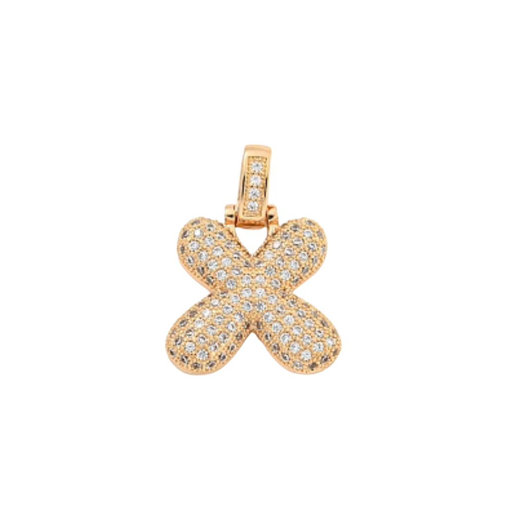 Light Gold Rhinestone Bubble Initial Letter | Alphabet Charm