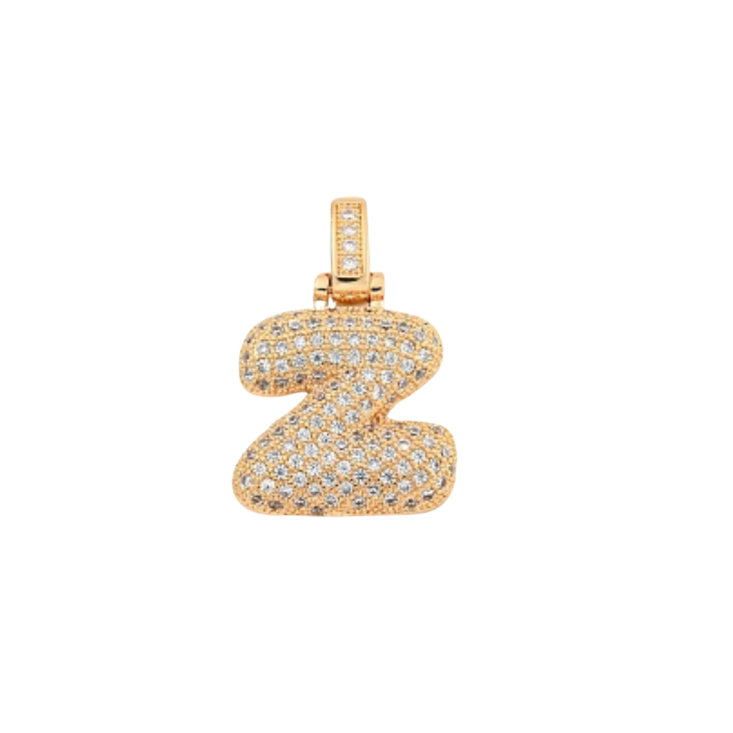 Light Gold Rhinestone Bubble Initial Letter | Alphabet Charm