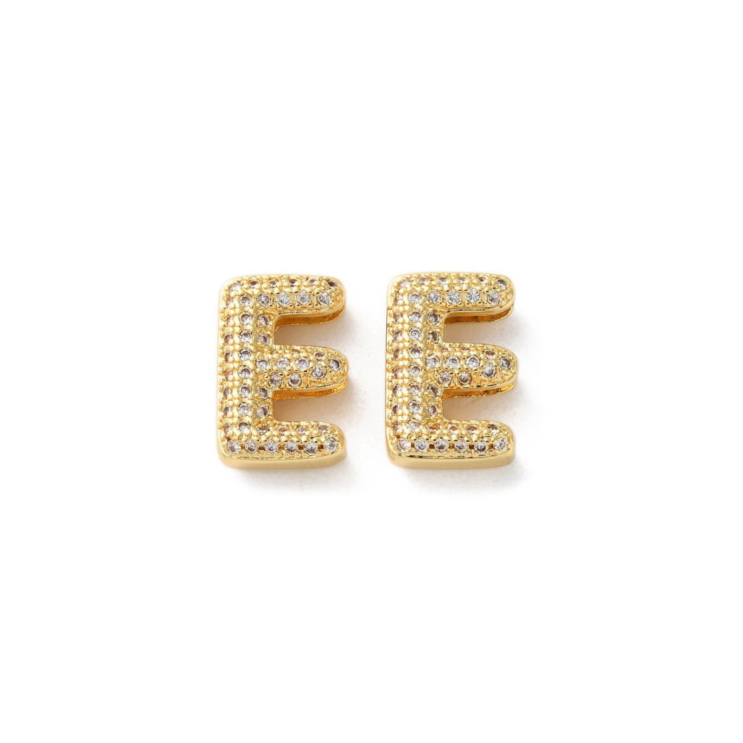 Gold Slider Rhinestone Bubble Initial Charm | MINI