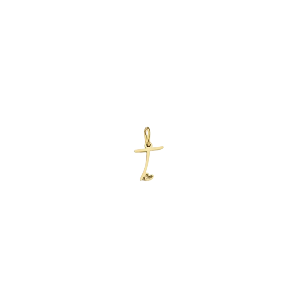 Gold Cursive Initial Letter | Waterproof Stainless Steel Charm