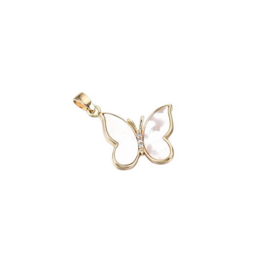 Front of Gold Pearlized Butterfly Charm