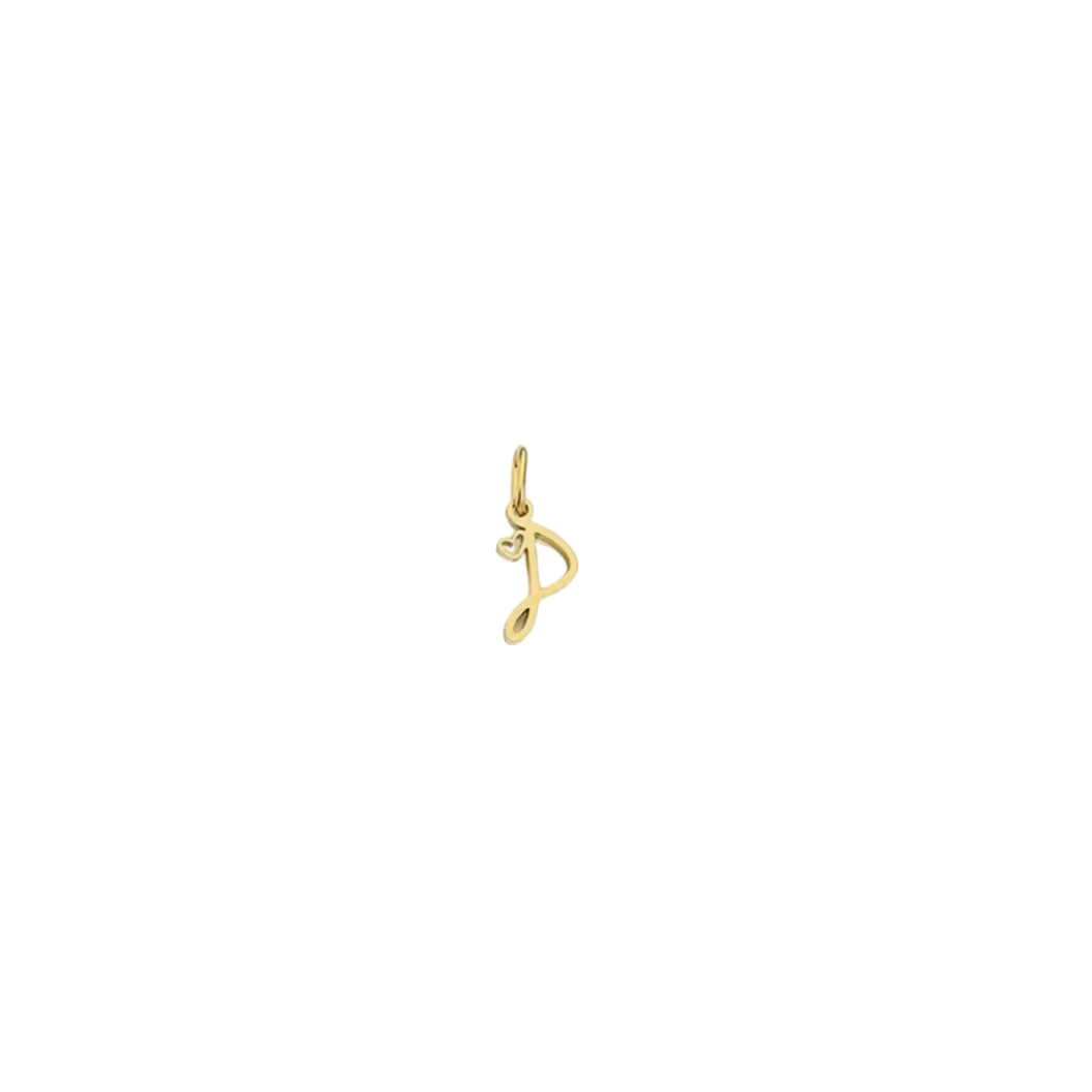 Gold Cursive Initial Letter | Waterproof Stainless Steel Charm