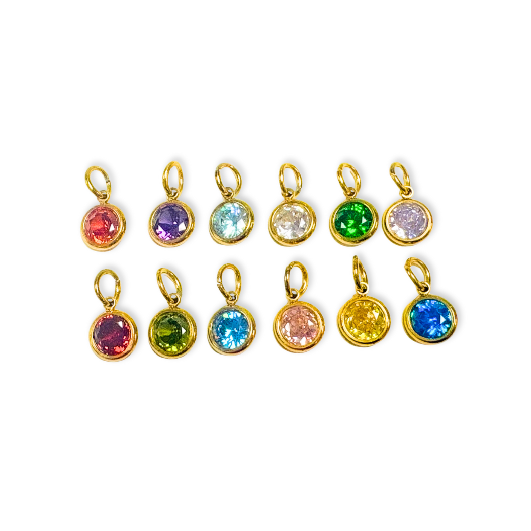 Gold Birthstone Set | Waterproof Stainless Steel Charms