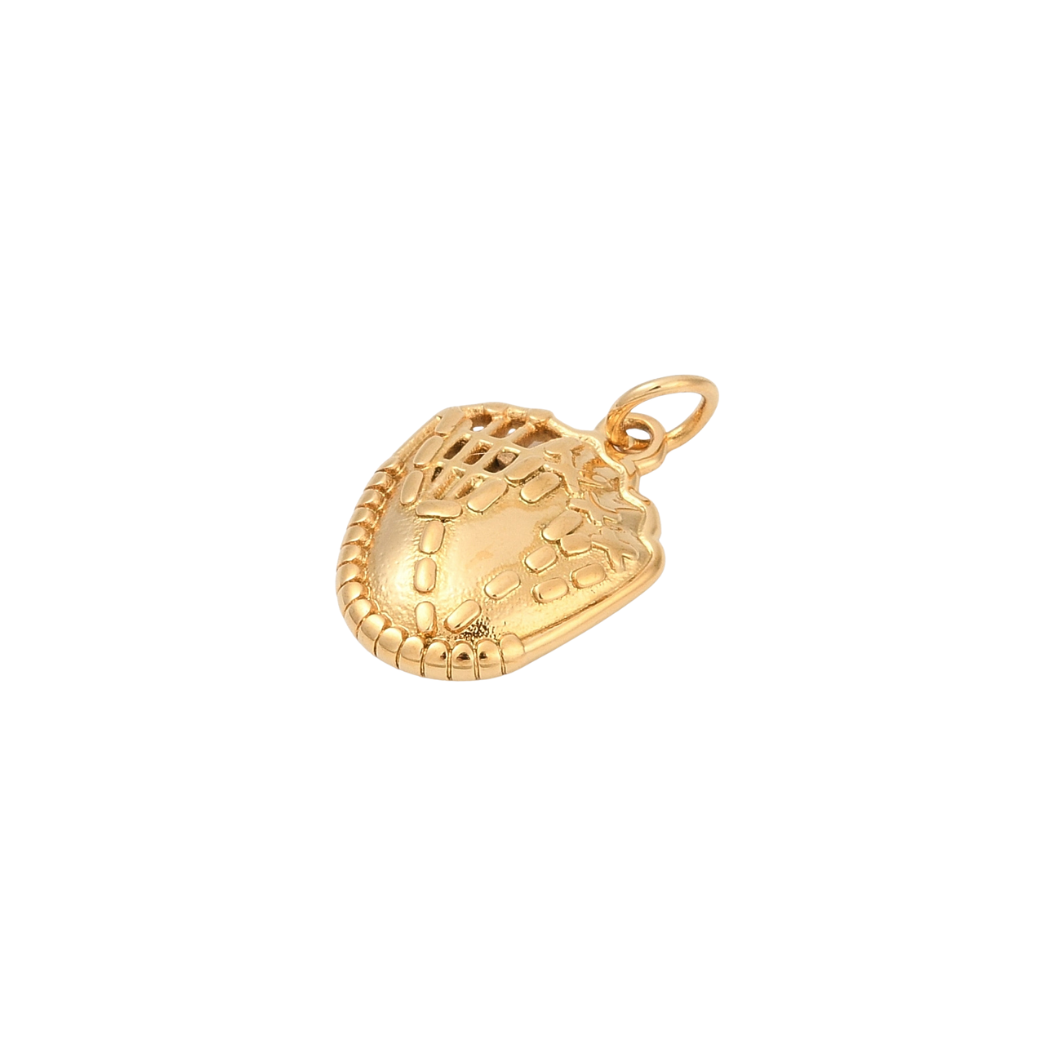 Side View Gold Baseball Glove Charm