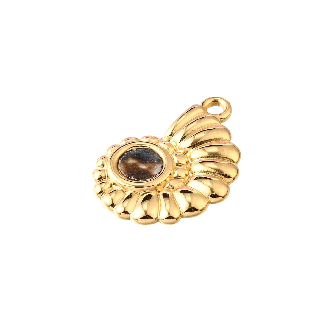 Side View Gold Conch Shell Charm