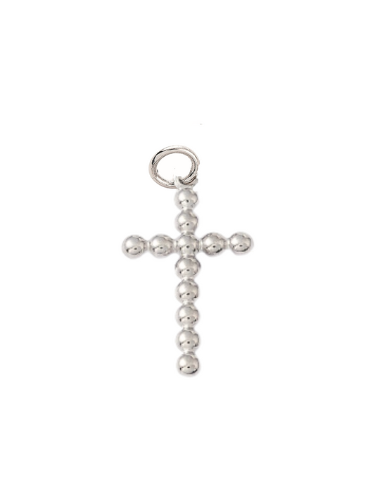 Front of the Silver Ball Cross Charm