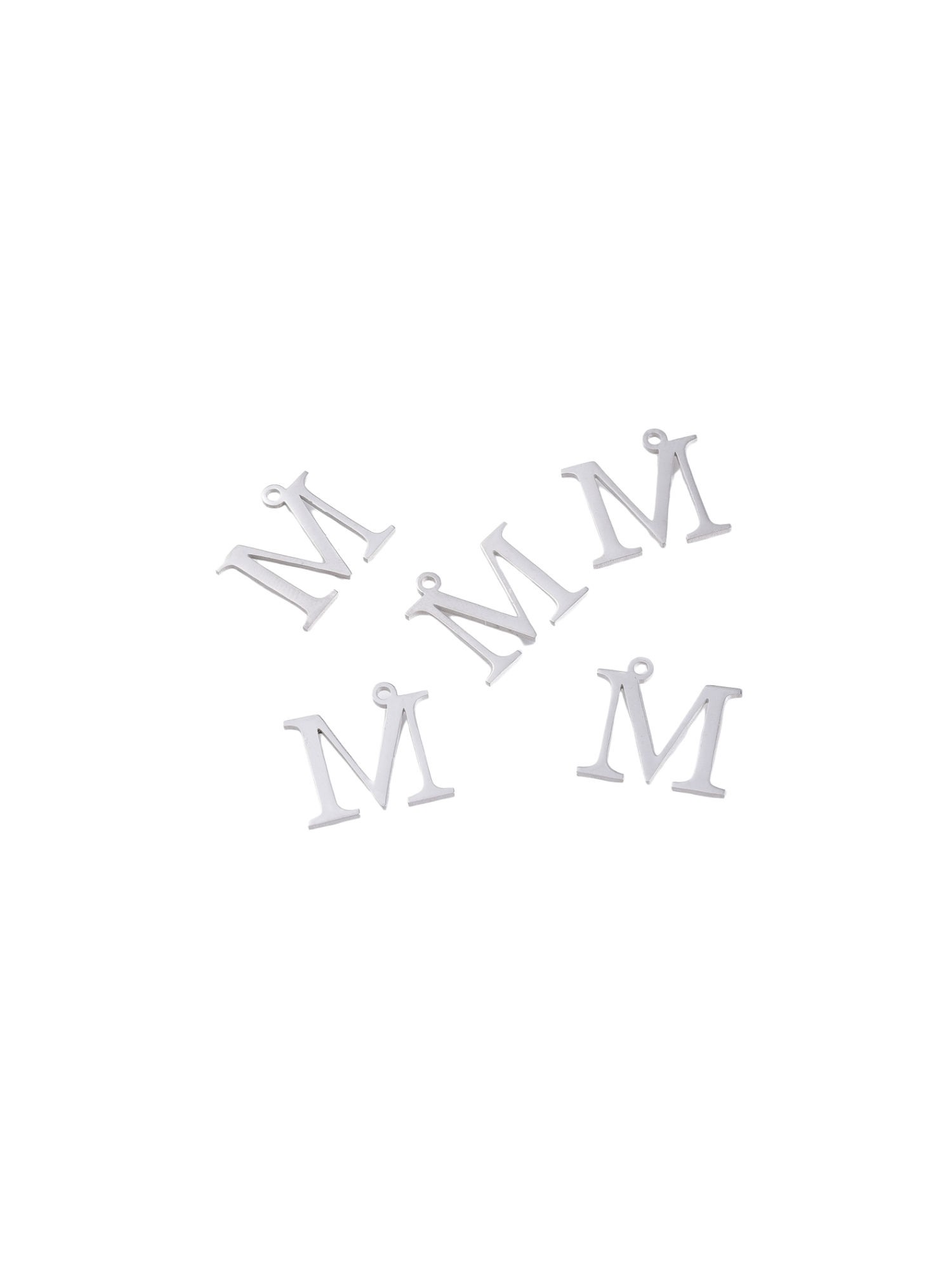 Five of the Silver Greek Life "Mu" Charms