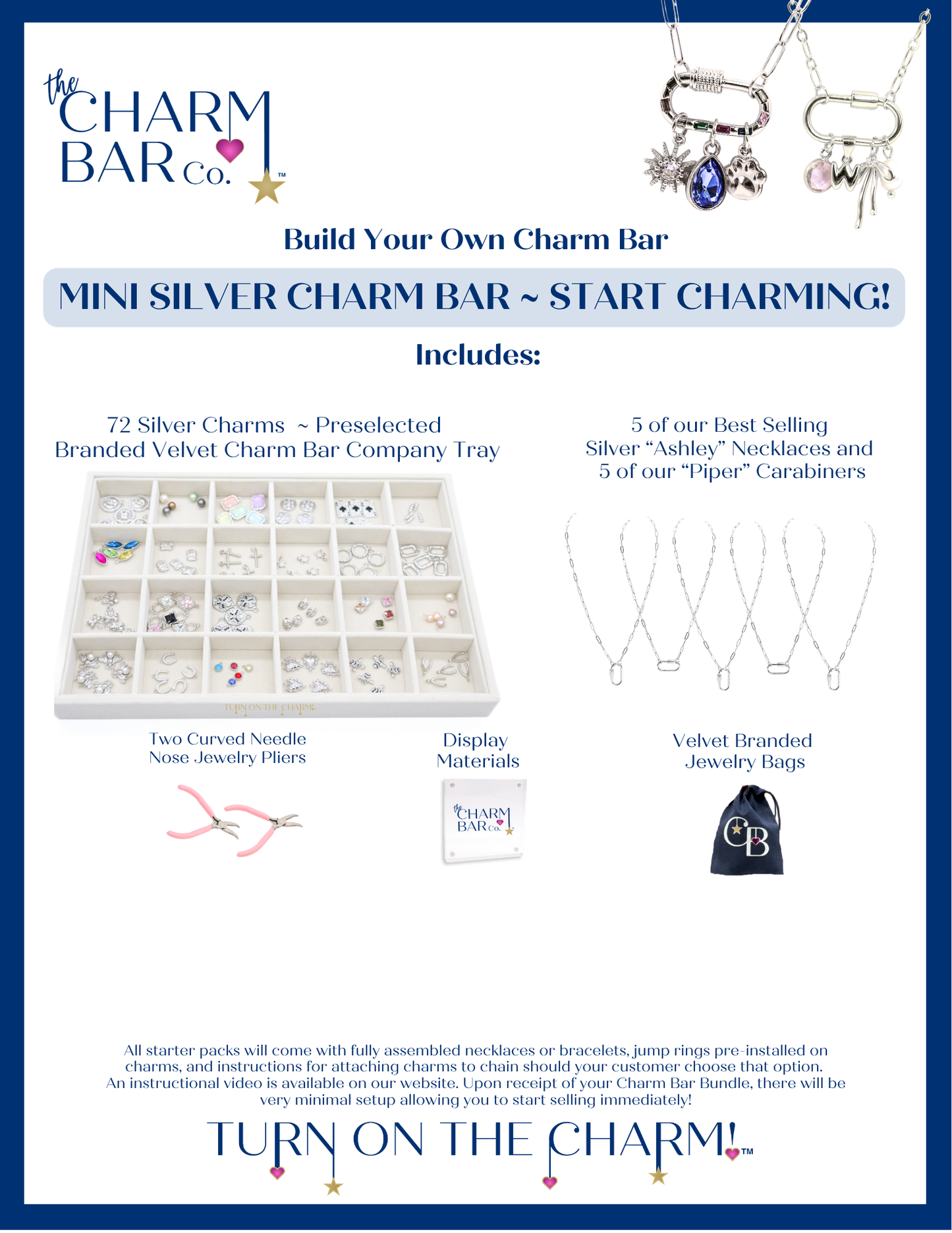 Visual of the Silver Mini Charm Bar Bundle