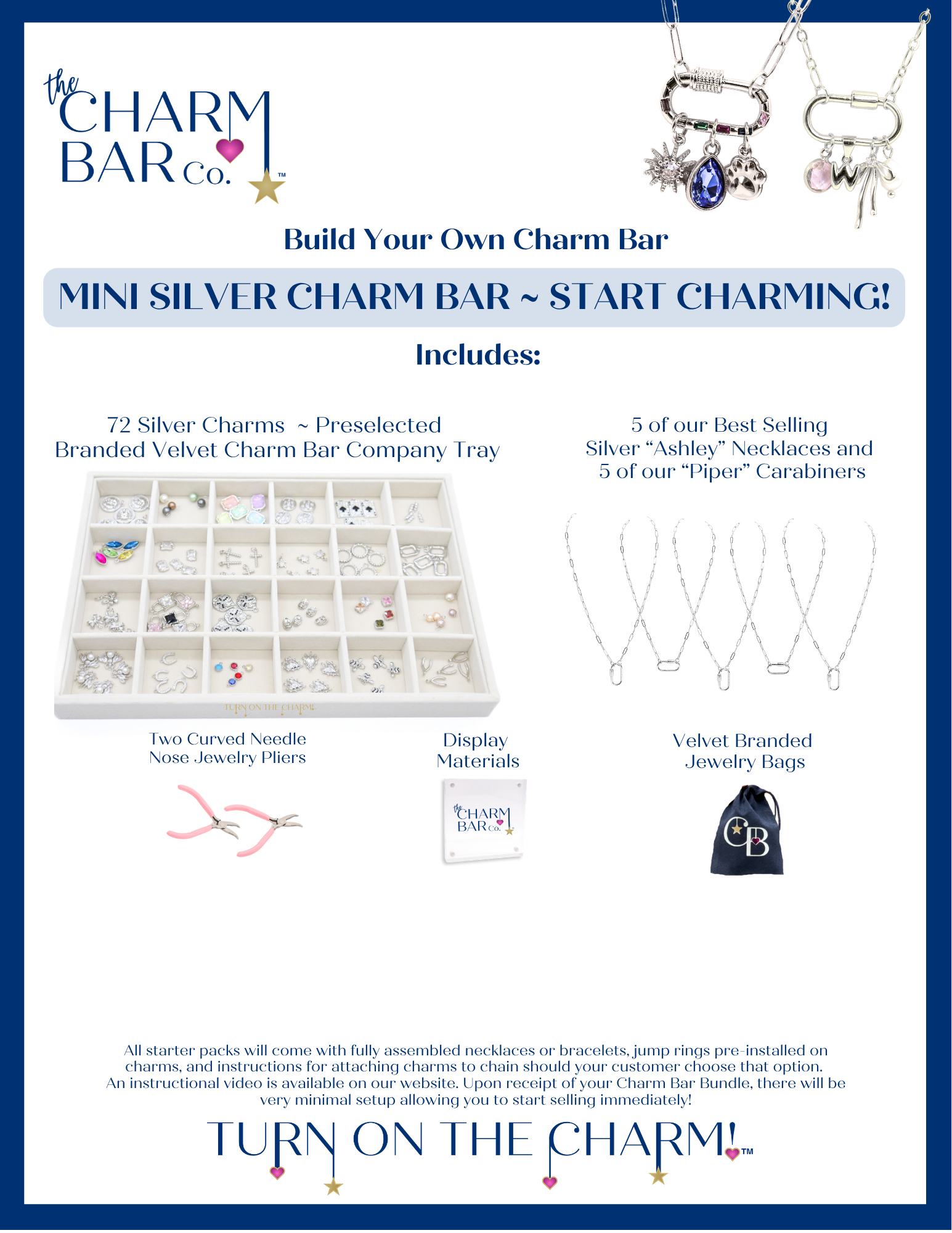 Visual of the Silver Mini Charm Bar Bundle