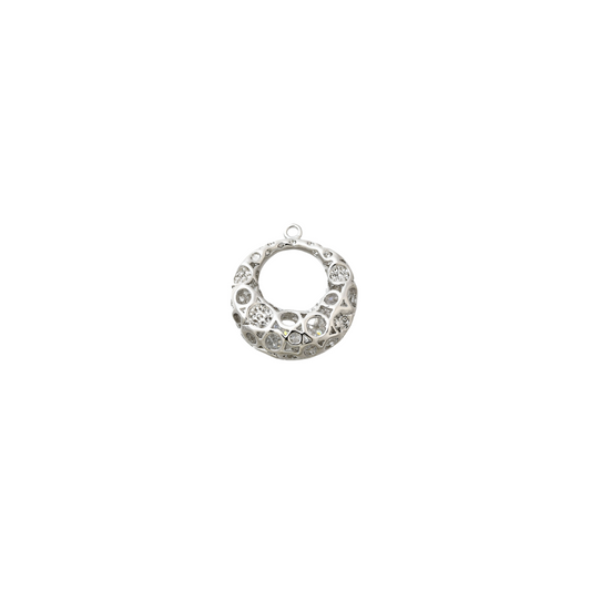 Silver Prism Circle with Cubic Zirconia Charm